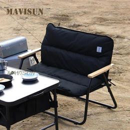 Camp Furniture 2024 Portable Lightweight Canvas Outdoor Picnic Camping Double Folding Chair Sofa With Luxury