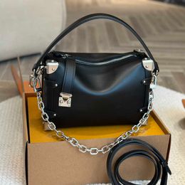 Luxury Designer Bag Women soft Box Genuine Leather Flower Handbag trunk bags Shaped Metal Corner Shoulder Bag Fashion Handle Crossbody Shoulder Bag 240515