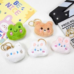 3PCS Cute Plush Doll Squeak Keychain Fluffy Soft Stuffed Toy Backpack Bag Pendant Charms Adorkable Gift For Kids Girlfriend