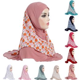 Muslim Women Big Girls One Piece Hijab Hat Islamic Amira Headscarf Head Wrap Shawl Neck Covers Turban Arab Bandanas Accessories