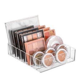 1pcs Clear Plastic Makeup Cosmetic Stand Holder Makeup Eyeshadow Palette Storage Organizer 7 Compartments Storage Box