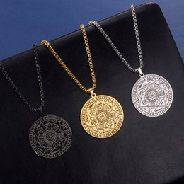 Seal Of The Seven Necklaces Men Vintage Archangels Stainless Steel Pendant Protection Amulet Jewellery Gift