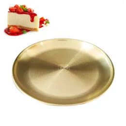 Plates Silver/Gold Stainless Steel Round Western Plate Dishes Suitable For Fruit Rice Vegetable