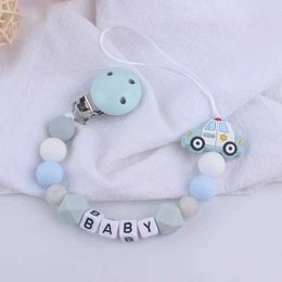 Pacifier Holders Clips# Customised baby Personalised name pacifier clip support chain accessories newborn teeth toy does bisphenol A d240521