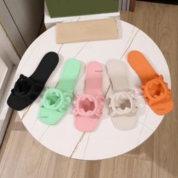 Designer Interlocking G Slide Sandals Slides Women Rubber Slippers Womens Ladies Flat Beach Jelly Script Orange Summer Fall Mules Waterproof Luxury sl i3EI#