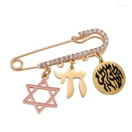 Brooches ZKD Shema Yisrael Charm Jewish Baby Pin Brooch Hebrew Jewellery Judaica Gift Star Of David