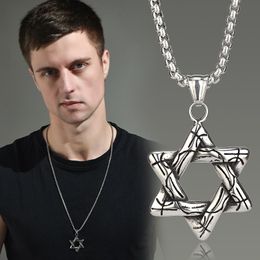 Magen Star Of David Pendant Israel Chain Necklace Women 14K Gold Judaica Golden Silver Color Jewish Men Jewelry