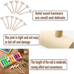 2/4/6pcs Mini Wooden Hammer Pounder Replacement Wood Mallets for Cracking Chocolate Nut Lobster Tools DIY Crafts Making Kid Toys