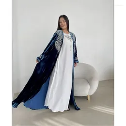 Ethnic Clothing Velvet Moroccan Dubai Kaftan Abaya Wedding Dress Very Fancy Long Fashion Trends