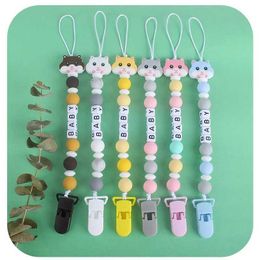 Pacifier Holders Clips# Cute personalized name custom pacifier clip virtual stand baby pacifier chain toy newborn accessories teeth shower gift d240521