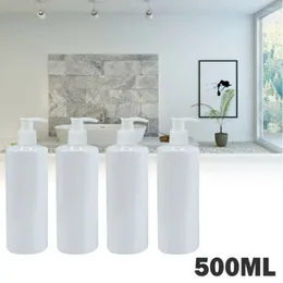 Storage Bottles 4Pcs Large Empty White Lotion Bottle Shampoo Pump Body Wash Soap Dispenser Refillable Container 500ml "