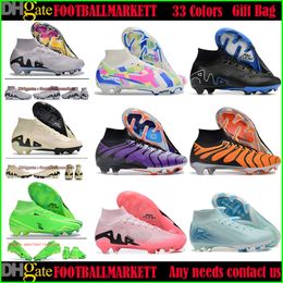 New Elite FG Soccer Shoes Boots Cleats For Mens Women Kids Childs Youth High Tops football de crampons scarpe da calcio Fussballschuhe botas futbol Ronaldo Mbappe CR7