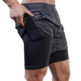 Running Shorts 2 In 1 Mens With Liner Tower Holder 4 Pockets Actvewear Layers Sport Short For Workout Gym