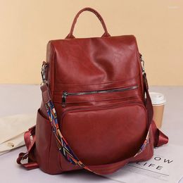 Backpack 2024 Designer Women High Quality Leather School Bags For Teenagers Girls Large Capacity Travel