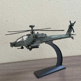 Aircraft Modle New American AH-64 Apache General Alloy Helicopter Model Simulation Metal Flight Model Sound and Light Childrens Toy Gifts s2452089