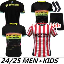 24/25 Eindhoven Away Soccer Jerseys kids men kits 2024 2025 Hazard FABIO Silva men kids it football shirts fans player version set TOP adult kits XAVI 10