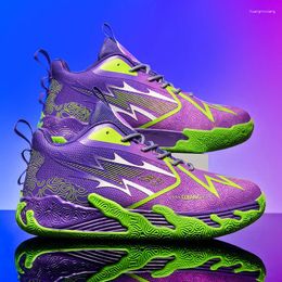 Basketball Shoes Purple Training Unisex Breathable Non-Slip Platform Sneakers Woman Professional For Men