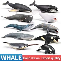 Novelty Games Sea Life Animals Beluga Blue Whale Model Action Figures Ocean Aquarium Miniature Education Decoration Toy For Kid Xmas Gift Y240521