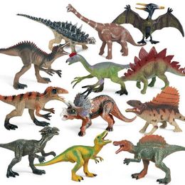 Novelty Games Mini Jurassic Dinosaurs Action Figures Simulate Solid Vintage Tyrannosaurus Rex Triceratops Model Toys For Children Xmas Gifts Y240521