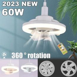 60W ceiling fan E27 with LED light and remote control 360 ° rotating cooling electric fan light pendant used for indoor decoration240513