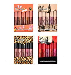 Teayason Lips Makeup Set 5pcs Mini Matte Lip Gloss Liquid Lipstick lipkit Nude Colour Lipgloss Make Up kit 4 Styles8220443