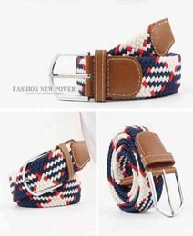 120cm Customized Wholale High Quality Polyter Knitted Elastic Braided Mens Rope Fashion Casual 2021 Fabric Belt30561822484038