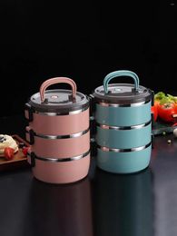 Dinnerware WORTHBUY Stainless Steel Multi-Layer Sealed Lunch Box For Women Kids School Office Portable Containers Thermal