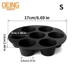 Silicone Cake Mould 7-hole Airfryer Accessories Microwave Oven Baking Mould Food Grade Baking Cake Silicone Mould Baking Tools