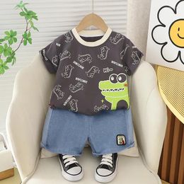 Clothing Sets Kids Set 2024 Summer Baby Boy Clothes Luxury Designer Cartoon Short Sleeve T-shirts And Shorts Two Piece Infant Boys Outfit