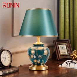 Table Lamps RONIN Modern Green Ceramics Lamp LED Creative Dimming Desk Light Fashion Decor For Home Living Room Bedroom