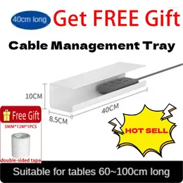 Kitchen Storage Cable Management Tray Double-Sided Adhesive Portable Pasting Table Wire Organiser Under Desk Rack Flame