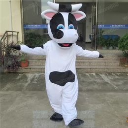 2024 New Halloween dairy cow Mascot Costume Carnival Outfit Adults Size Christmas Birthday Party Outdoor Dress Up Promotional Props