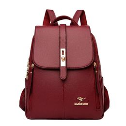 Winter Women Leather Backpacks Fashion Shoulder Bags Female Backpack Ladies Travel School For Girls 240521