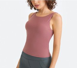 Yoga Vest Tank Tops Gym Clothes Women039s Deep U Beautiful Back with Padded Sports Bra Long Running Fitness Yoga Shirt Tees1032510