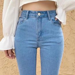 Women's Jeans Woman Pants Ankle Tight High Waist Trousers Winter Stretch Pantalones Vaqueros Mujer