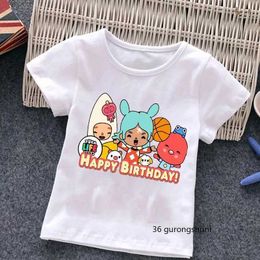 T-shirts Kawaii Toca Life World T-shir Boys Girls Childrens Clothing Short-sleeve Funny Toca Boca Cartoon Animation Game Tops Y240521