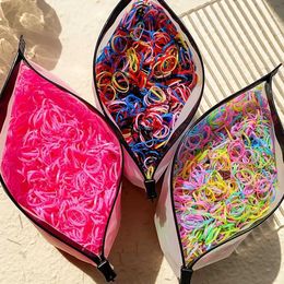 Hair Accessories 500/1000/2000 pieces of girls colored disposable rubber headbands childrens ponytail brackets childrens hair clips d240520