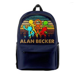 Backpack Novelty Funny Alan Becker School Bags Boys Girls Travel 3D Print Oxford Waterproof Notebook Shoulder Backpacks