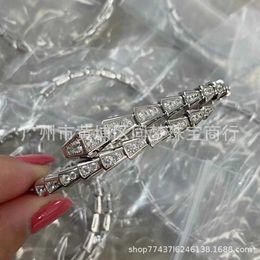 High luxury brand jewelry designed bracelet Luxury Classic Full Diamond Snake Bracelet Spring Rose Gold Platinum with Original logo bulgarly