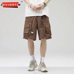 Sports Thin Breathable Quick Drying Cargo Shorts For Men Summer Elastic Waist Shorts Casual Bermuda Shorts With Multi Pocket 240521