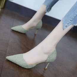 Designer High Heels Little Fresh Fairy 2024 New Spring/summer Versatile Internet Red French Green Slim