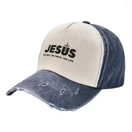 Ball Caps Cotton Jesus Christ The Way Truth Life Baseball Cap Men Women Adjustable Christian Faith Snapback Trucker Hat Outdoor