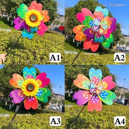 Garden Decorations 1Pc Sunflower/Butterfly Windmill Pinwheel Colorful Sequins Carry Camping Picnic Home Decoration