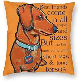 Pillow Funny Dachshund Dog Throw Covers Pillowcase Super Soft Suitable For Bed Room Living Floor 18"x18"