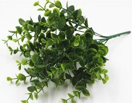 Direct cut off the decoration Eugene simulation plant green plant plastic flower arrangement large leaf Eucalyptus ZZ