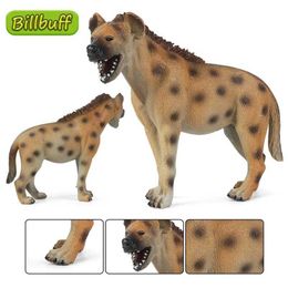 Novelty Games 11cm Simulation Wild Animals World Zoo ABS Hyena Models Figures Action Collection Dolls Educational Toys for children Kids Gift Y240521