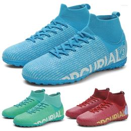 American Football Shoes Adult Professional Soccer Non-Slip Long Spike Boots Young Kids High Ankle Cleats Grass Sneakers 31-46#