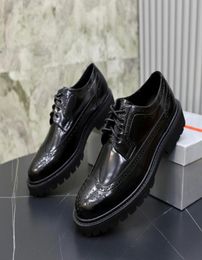 Elegant Gentleman Brushed Leather Derby Shoes Light Rubber Sawtooth Sole Footwear Party Wedding Dress Oxford Walking EU38456128098