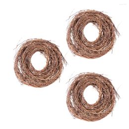 Decorative Flowers 3 Rolls Christmas Toffia Floral Garlands Decor Vine Wreath Xmas Hanging Snake Shape Rattan Natural DIY Crafts