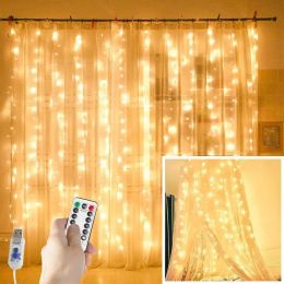 3x3/3x2/2x1m LED Icicle String Lights Christmas Fairy Lights Garland Outdoor Home for Wedding/Party/Curtain/Garden Decoration.